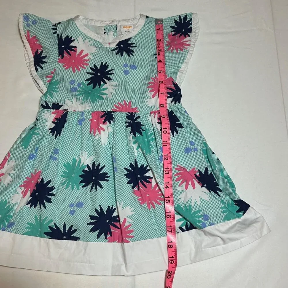 Gymboree Girls 3T Abstract Floral Short Sleeve Fit & Flare Dress